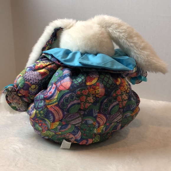 ToyoRama Floppy Body Puffy Bunny Rabbit Plush Easter Egg Fabric Ribbon Vintage - Picture 4 of 10